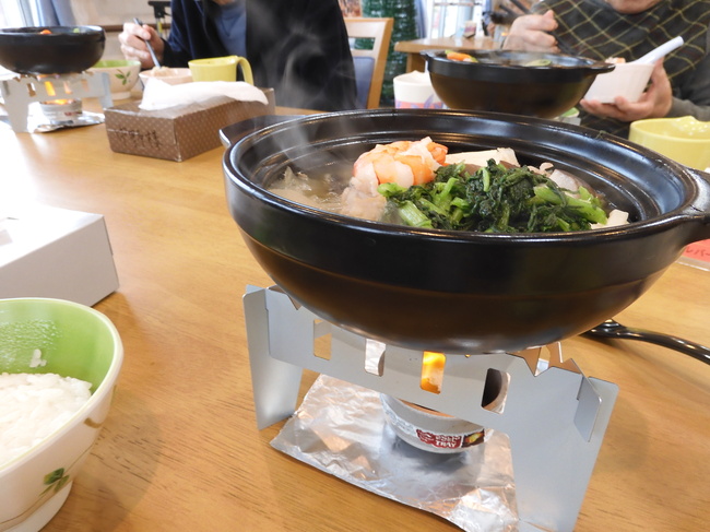 第39回イベント開催のお知らせ･･･大収穫祭第４弾『お鍋』をお一人ずつ固形燃料で温めて熱々をお召上って頂きました