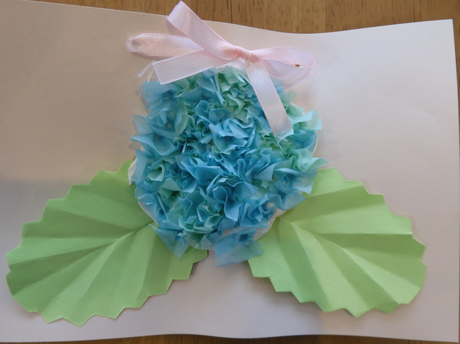 創る貝･･･紫陽花のリースを作りました